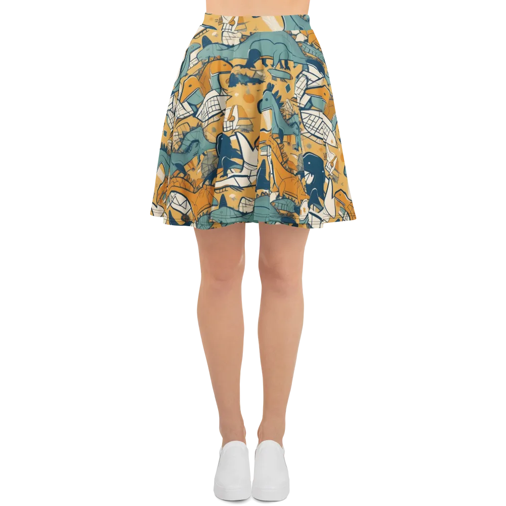 Jurassic Drift on Skater Skirt — Front