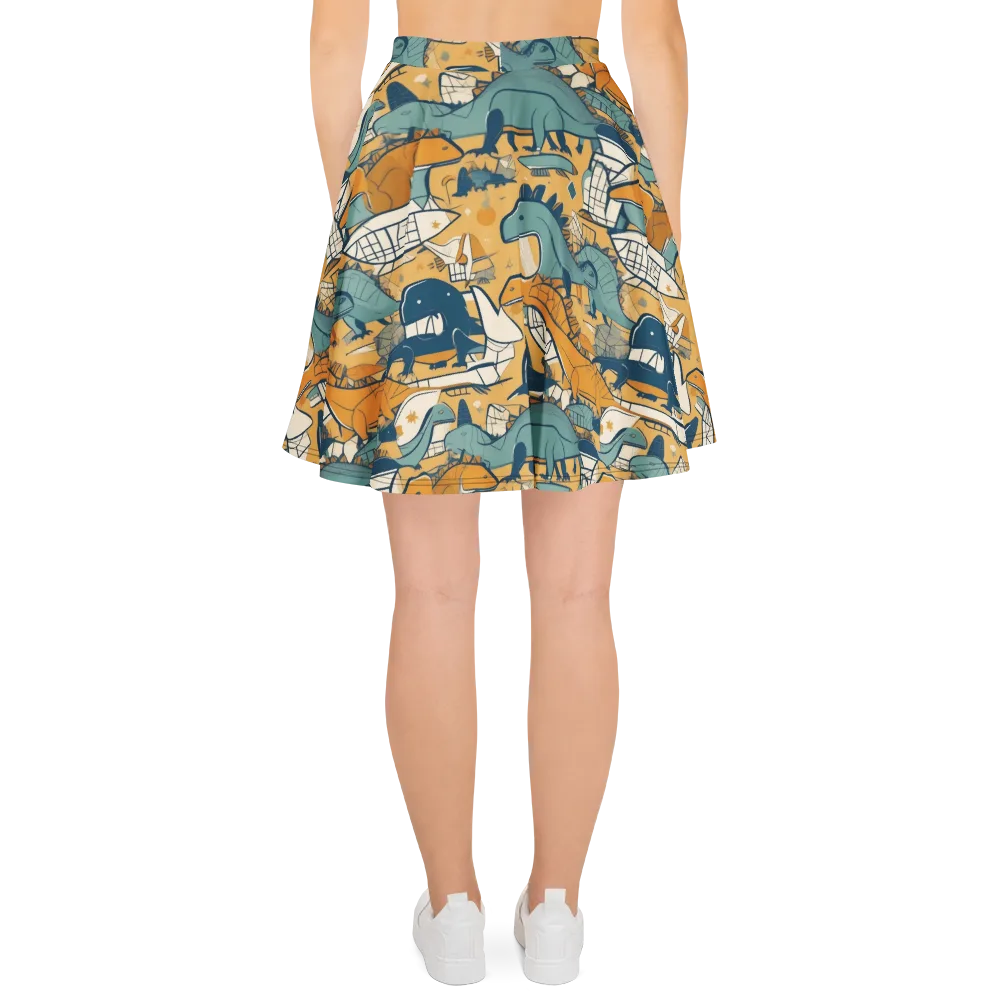 Jurassic Drift on Skater Skirt — Back