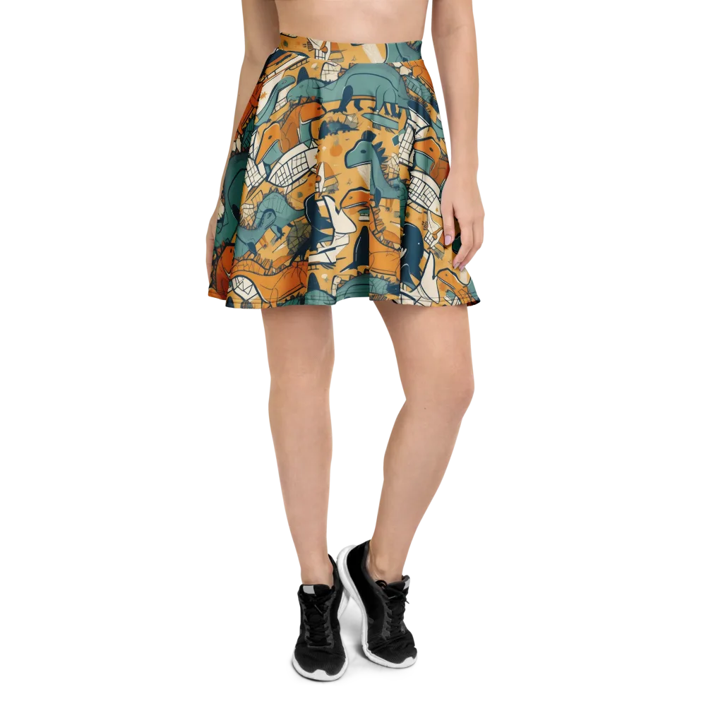 Jurassic Drift on Skater Skirt — Front