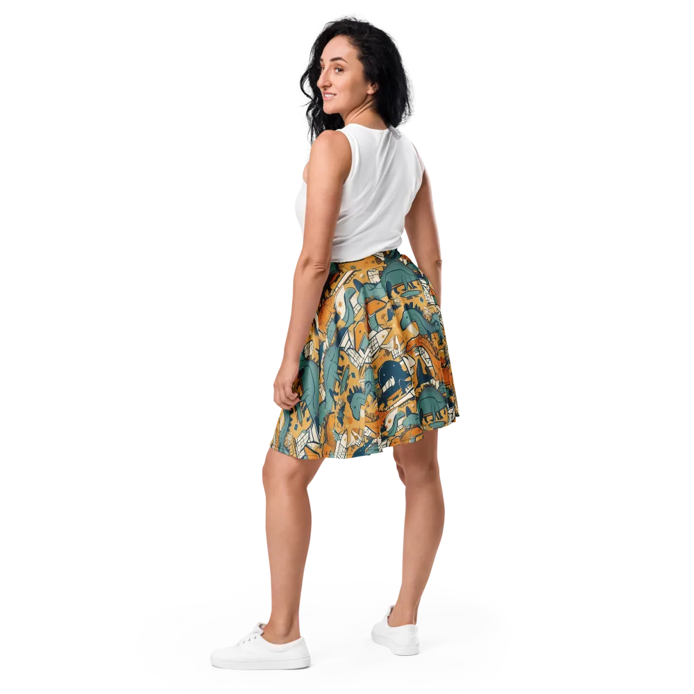 Jurassic Drift on Skater Skirt — Back