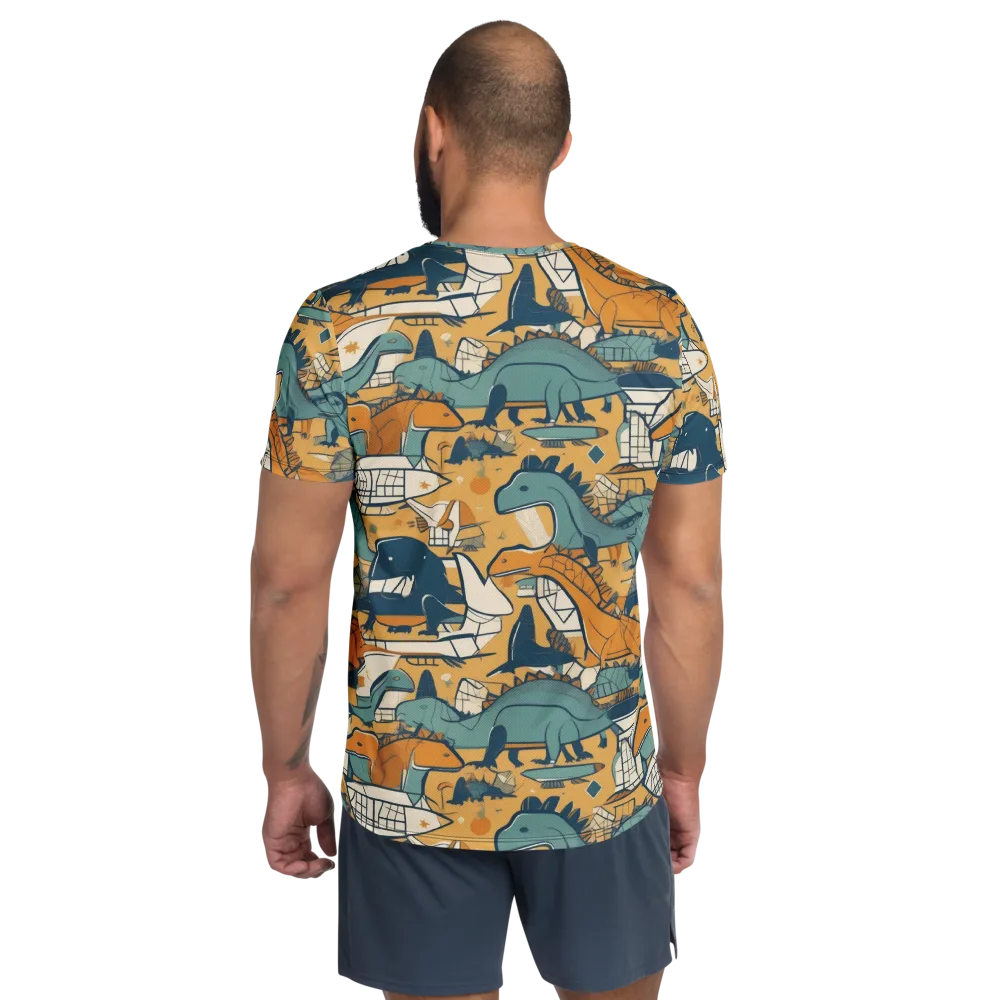 Jurassic Drift on Men's Athletic T-Shirt — Back