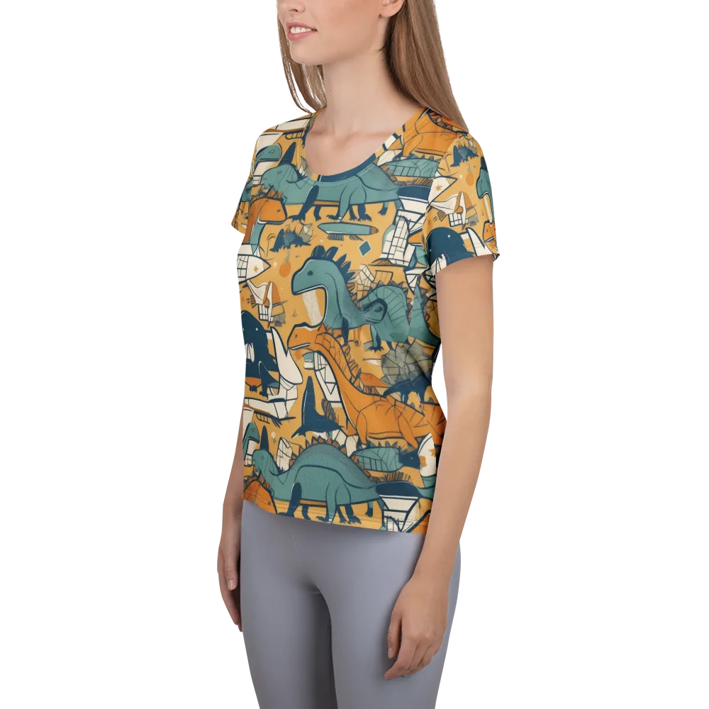 Jurassic Drift on Women's Athletic T-Shirt — Left