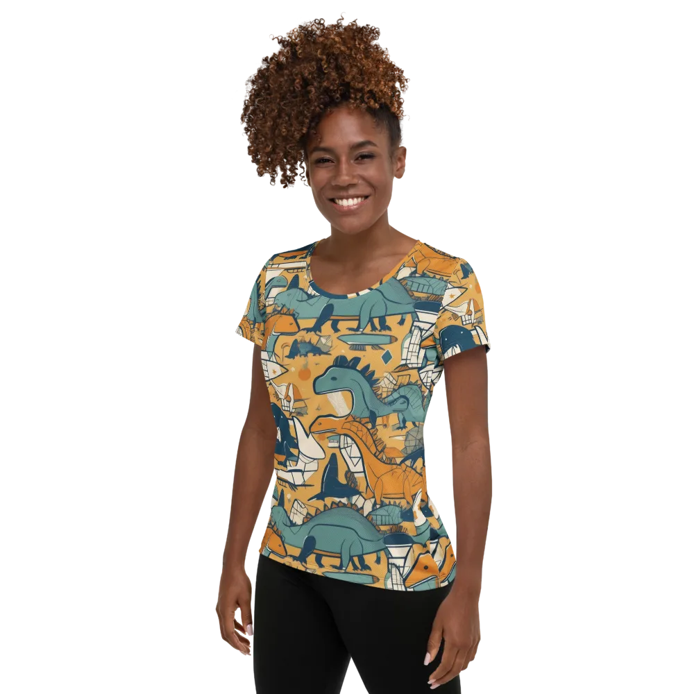 Jurassic Drift on Women's Athletic T-Shirt — Left