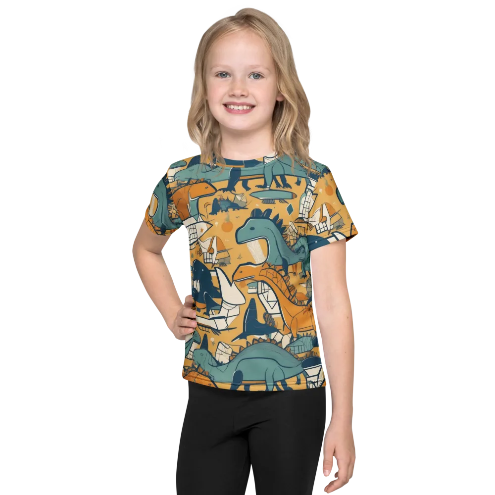 Jurassic Drift on Kids Crew Neck T-Shirt — Front