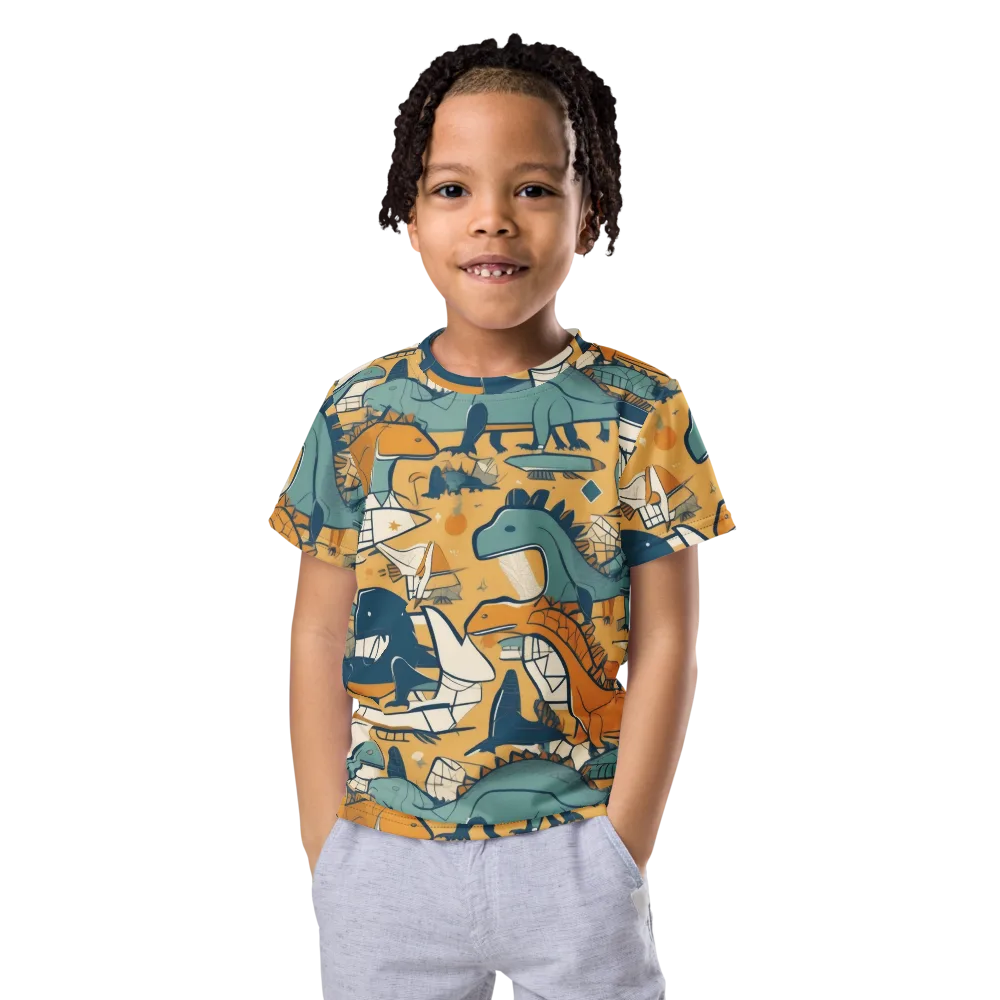 Jurassic Drift on Kids Crew Neck T-Shirt — Front