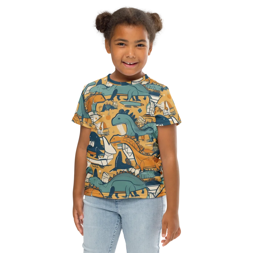 Jurassic Drift on Kids Crew Neck T-Shirt — Front