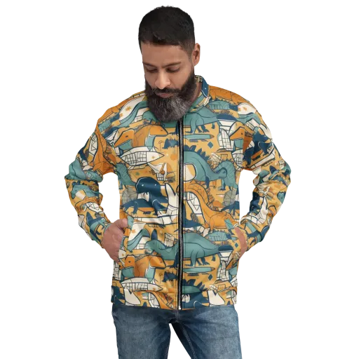Jurassic Drift on a Bomber Jacket