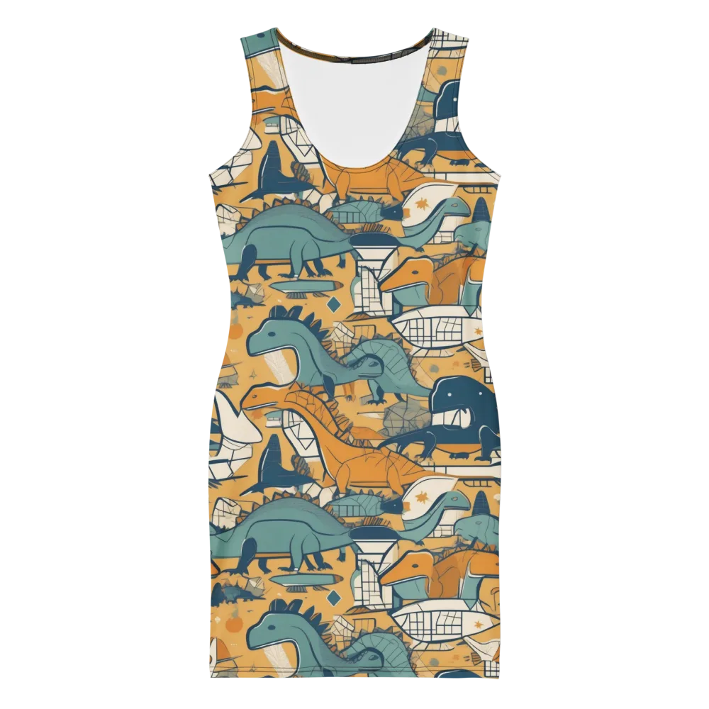Jurassic Drift on Bodycon Dress — Front
