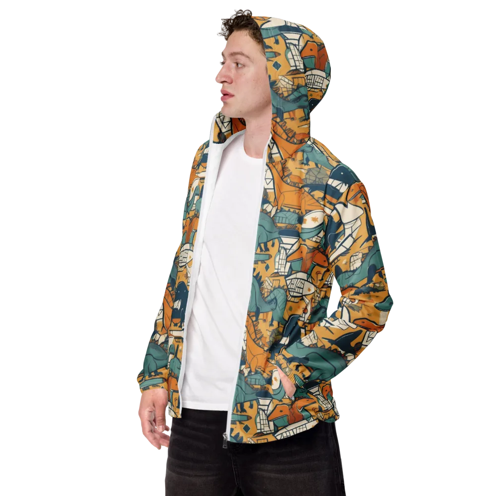 Jurassic Drift on Men's Windbreaker — Left Front
