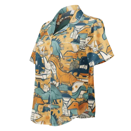 Jurassic Drift on a Women's Short Sleeve Pajama Top