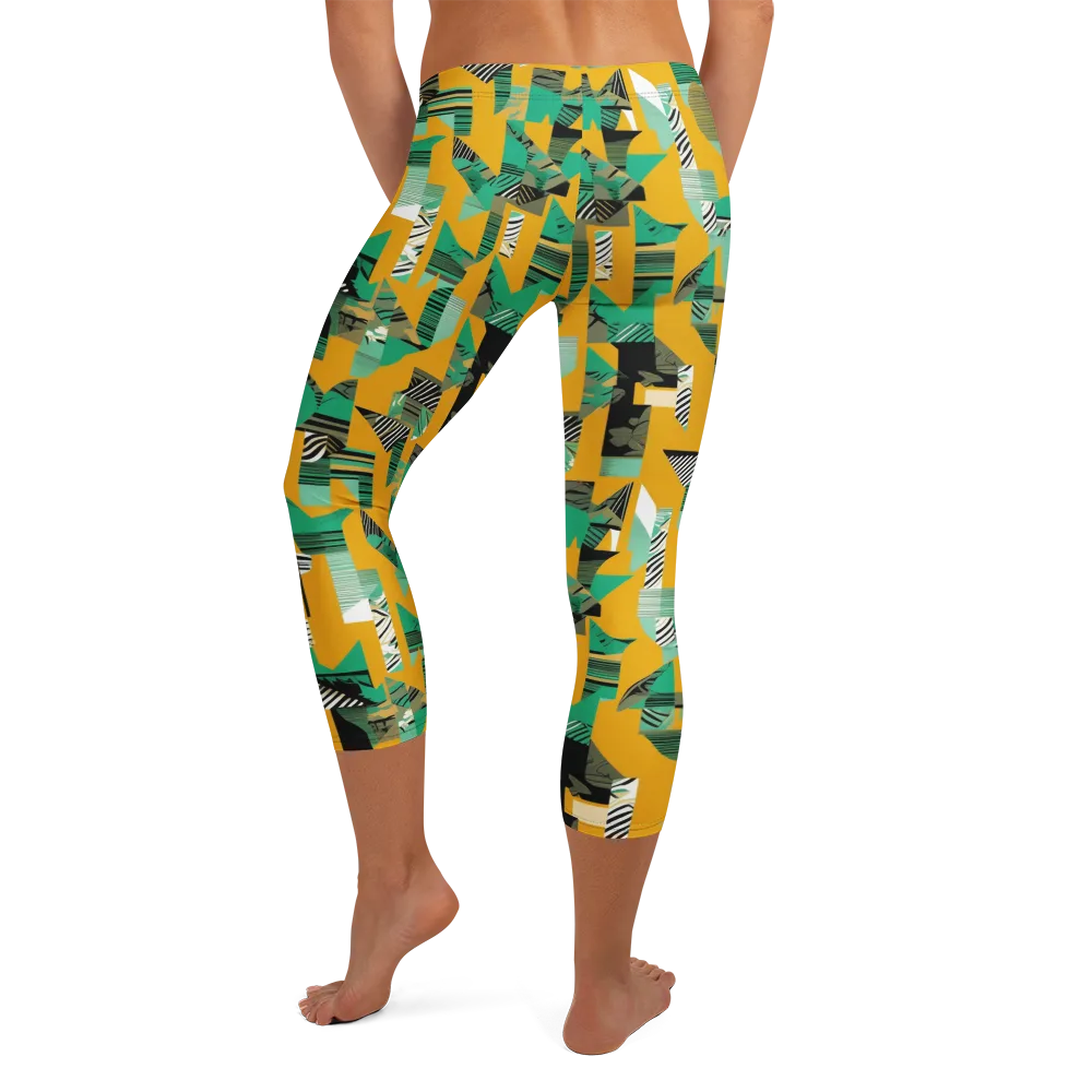Citrus Collage on Capri Leggings — Back