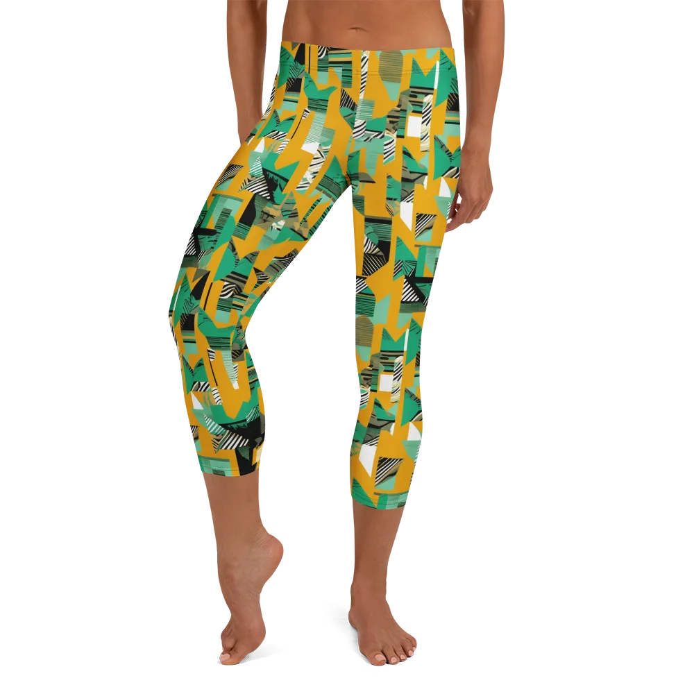 Citrus Collage on Capri Leggings — Front