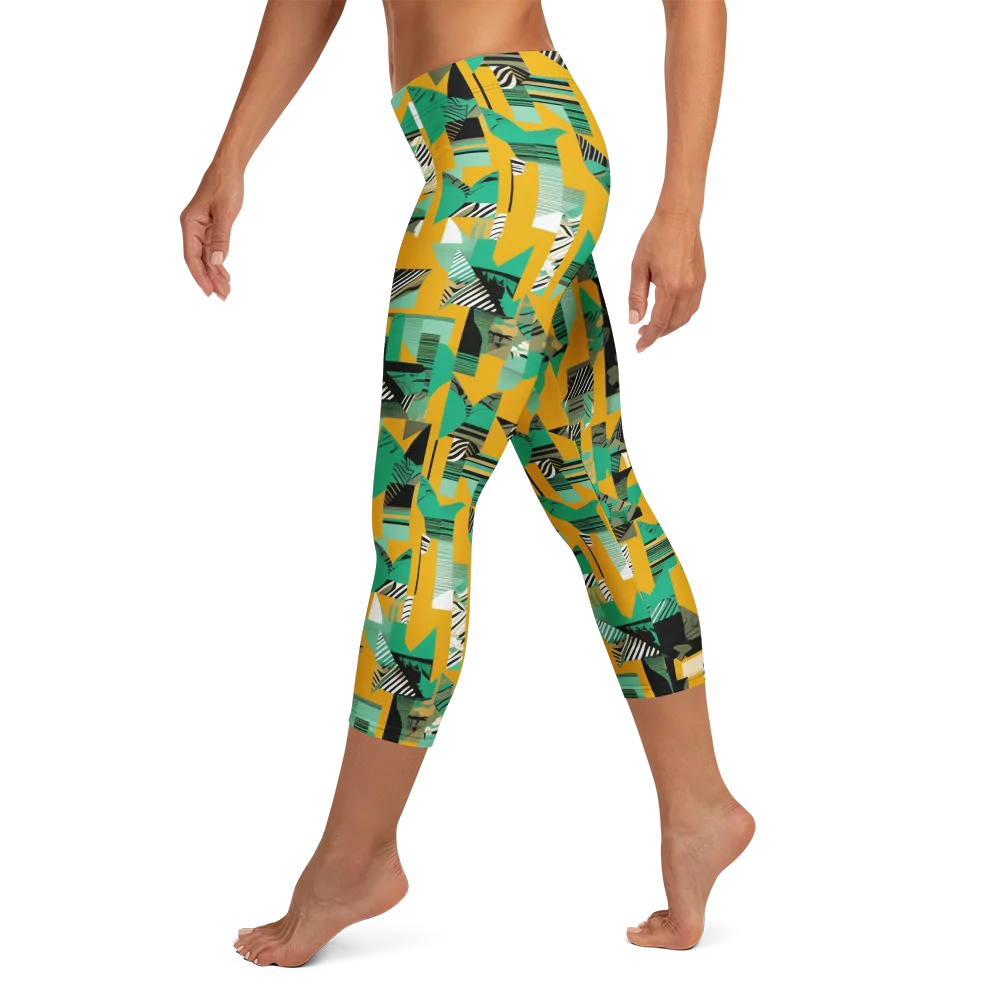 Citrus Collage on Capri Leggings — Left