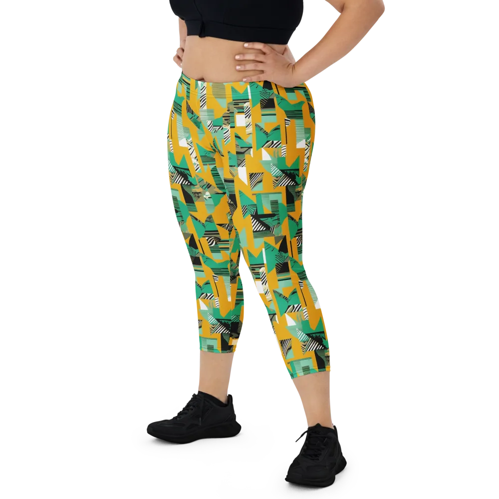 Citrus Collage on Capri Leggings — Front