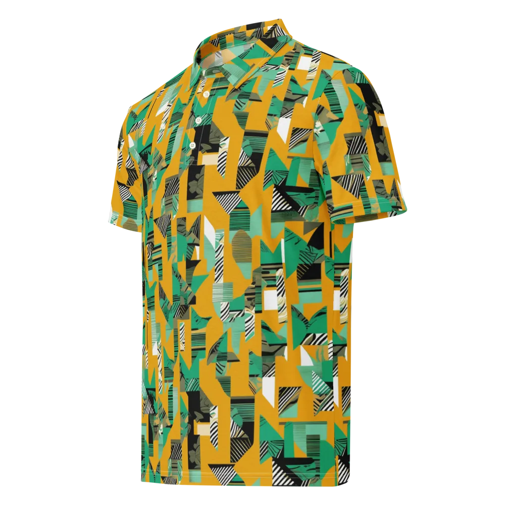 Citrus Collage on Men's Slim Fit Polo Shirt — Left Front
