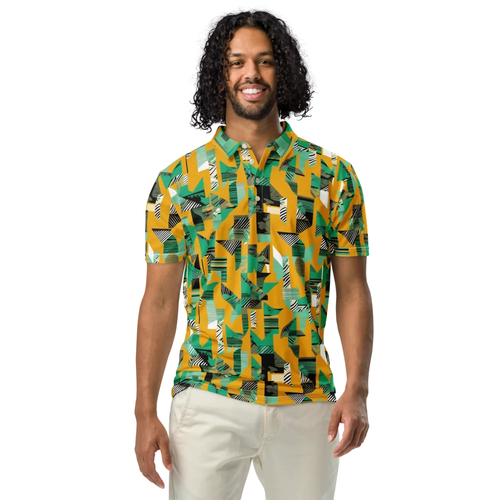 Citrus Collage on Men's Slim Fit Polo Shirt — Front