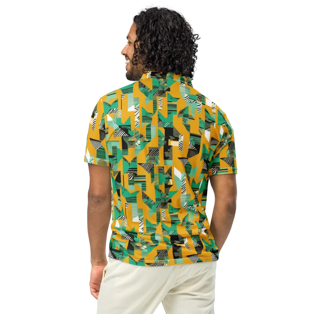 Citrus Collage on Men's Slim Fit Polo Shirt — Back