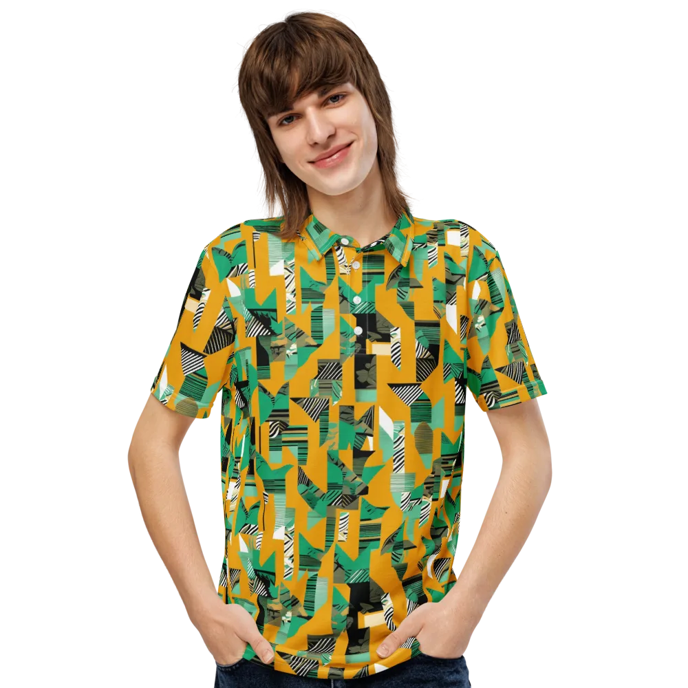 Citrus Collage on Men's Slim Fit Polo Shirt — Front