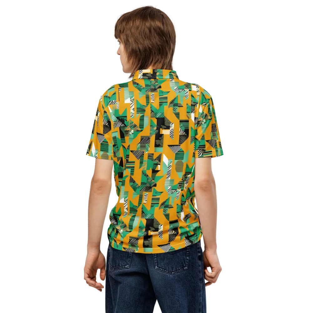 Citrus Collage on Men's Slim Fit Polo Shirt — Back
