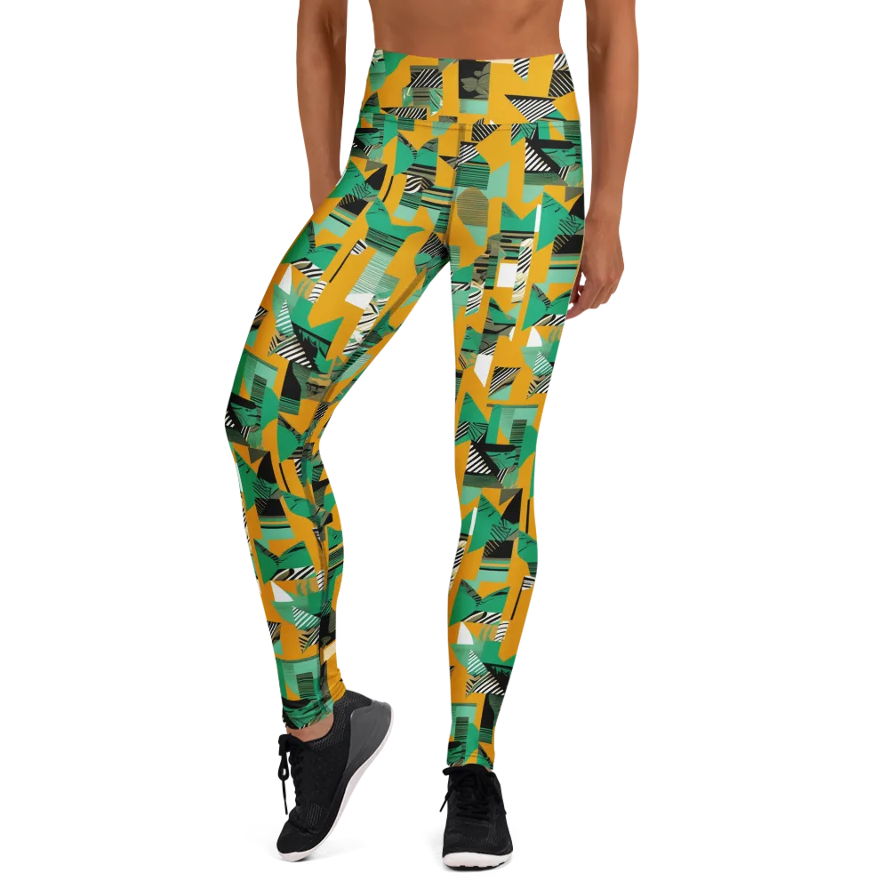 Citrus Collage on Yoga Leggings — Front