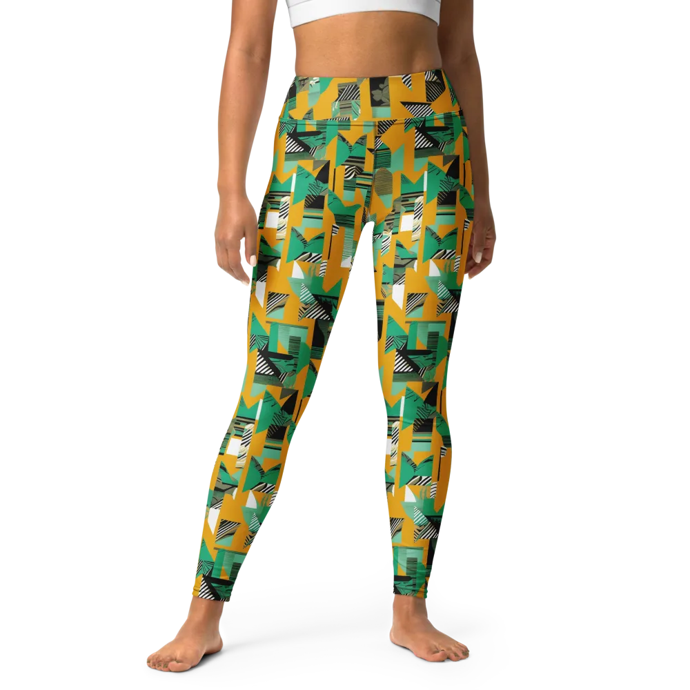 Citrus Collage on Yoga Leggings — Front