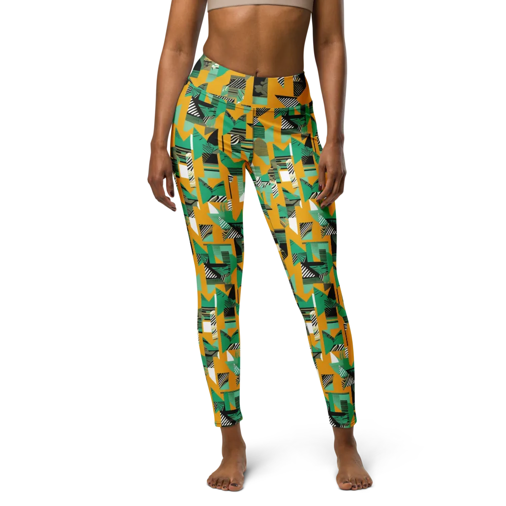 Citrus Collage on Yoga Leggings — Front