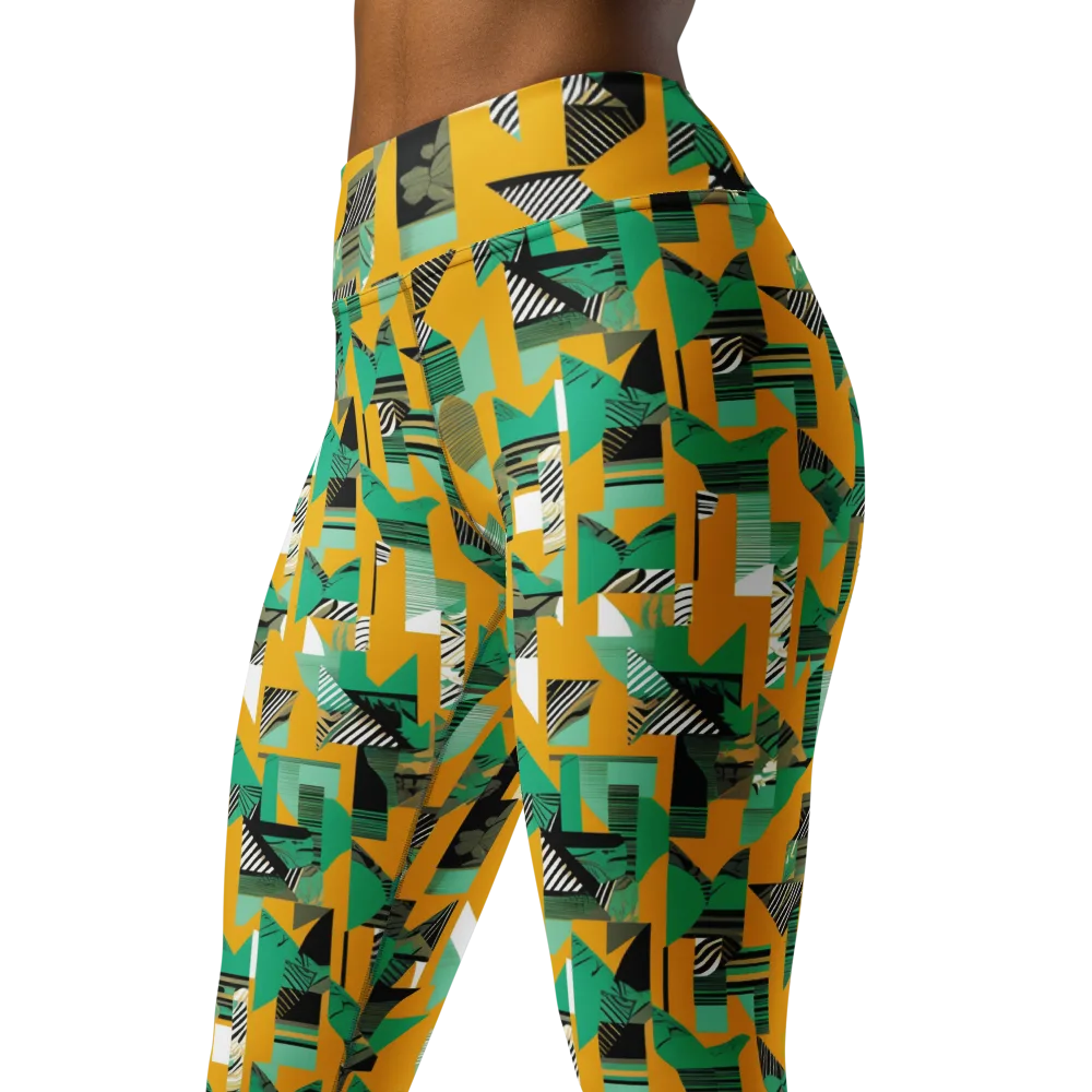 Citrus Collage on Yoga Leggings — Left Front