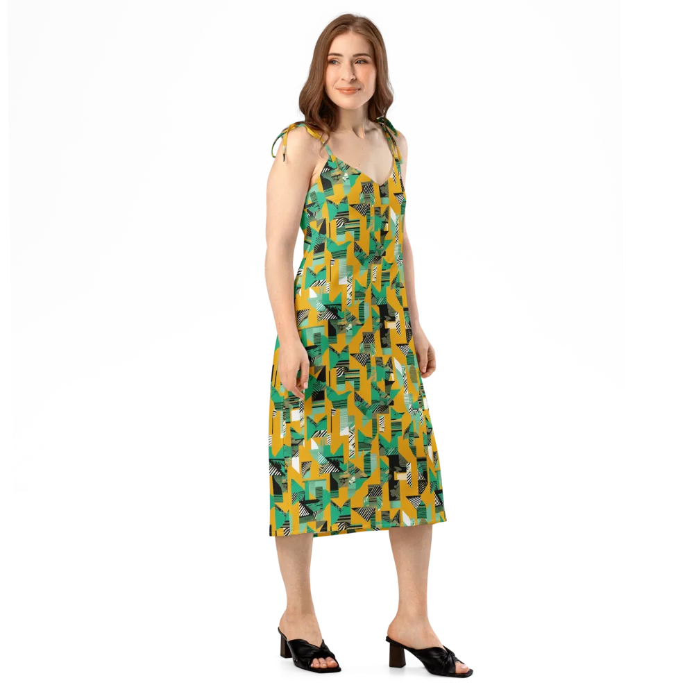 Citrus Collage on Slip Dress — Right Front