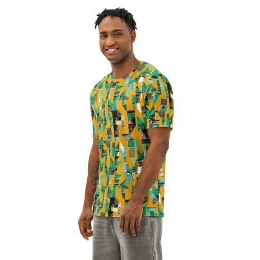 Citrus Collage on a Men's Cotton Crew Neck T-Shirt
