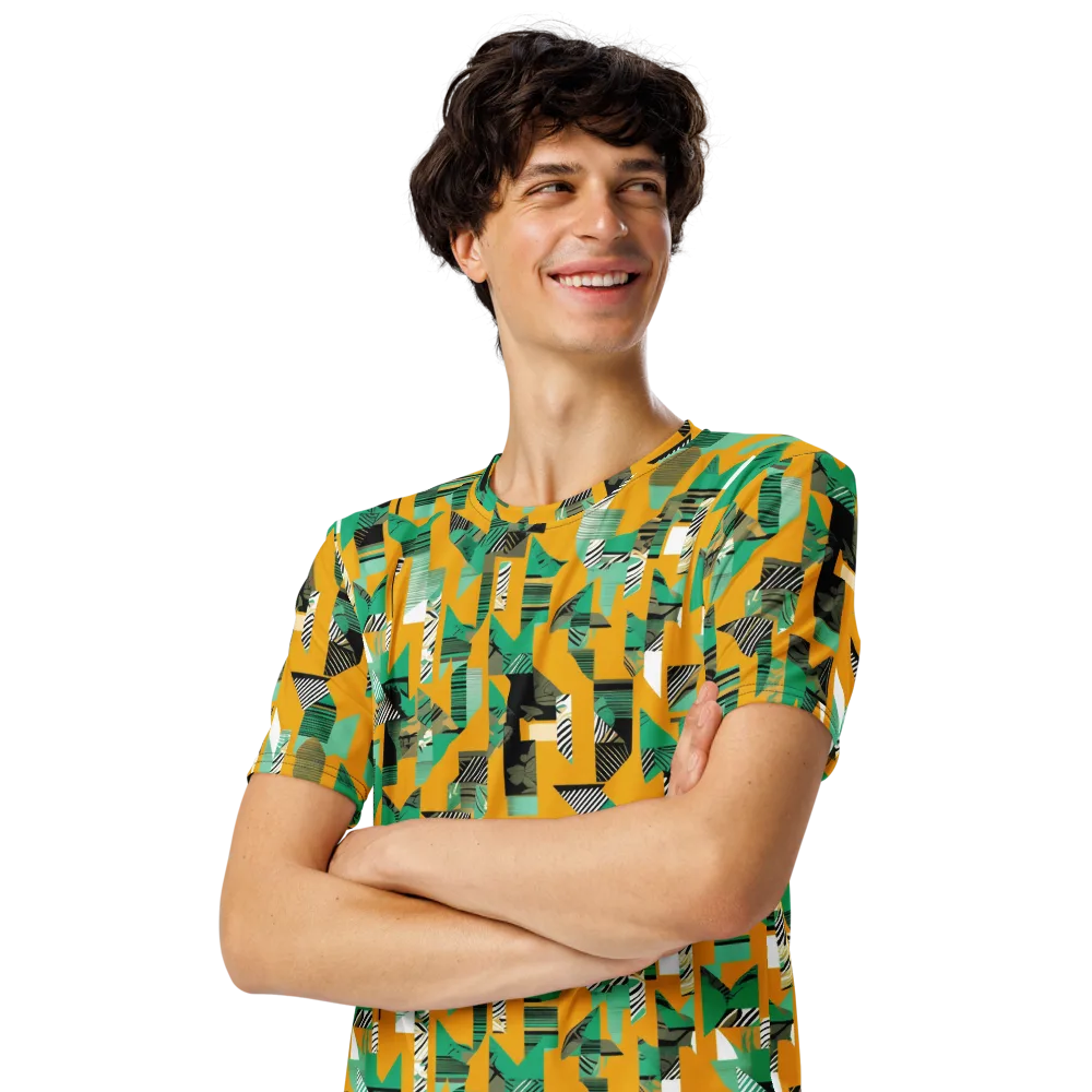 Citrus Collage on Men's Crew Neck T-Shirt — Left Front