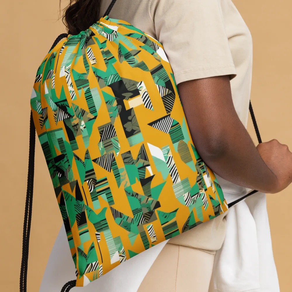 Citrus Collage on Drawstring Bag — Front