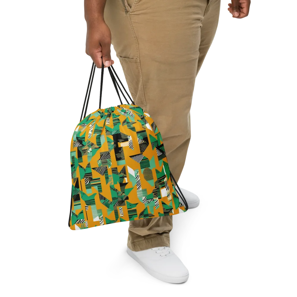 Citrus Collage on Drawstring Bag — Front