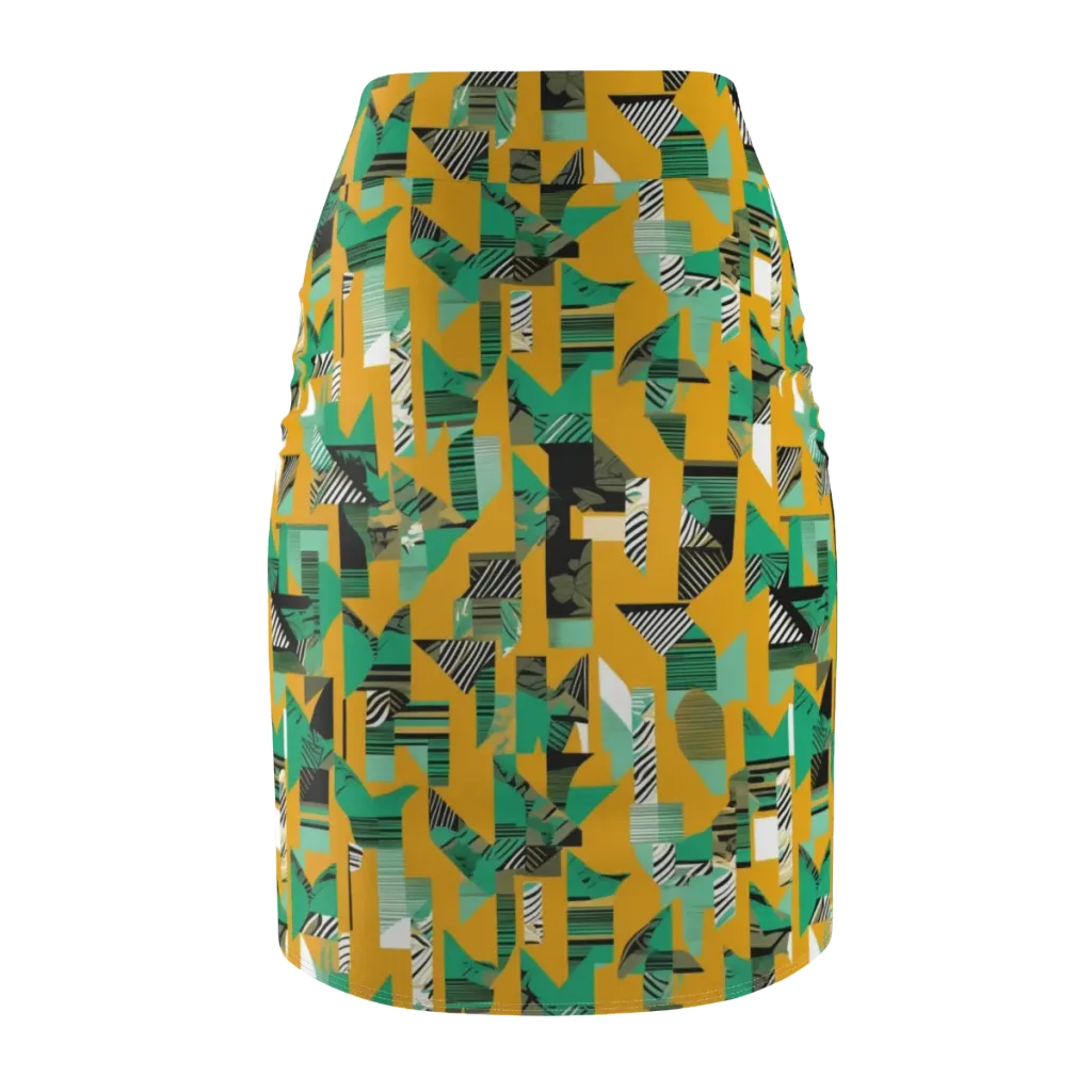 Citrus Collage on Pencil Skirt — Back