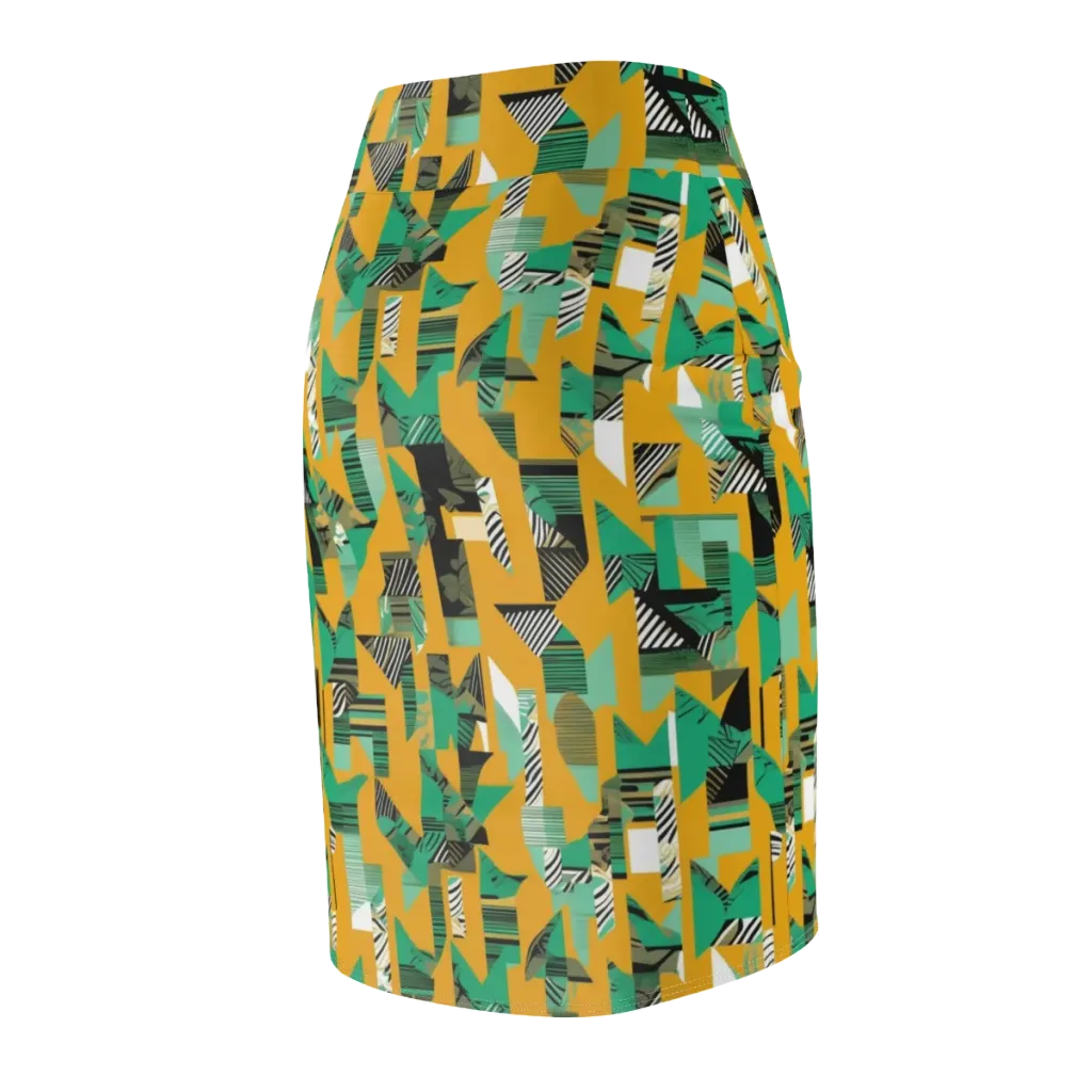 Citrus Collage on Pencil Skirt — Back Side