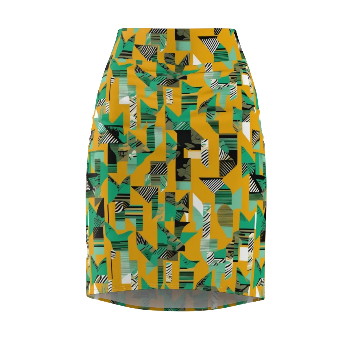Citrus Collage on Pencil Skirt — Front