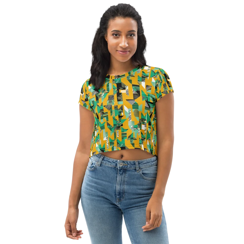 Citrus Collage on Crop Tee — Front