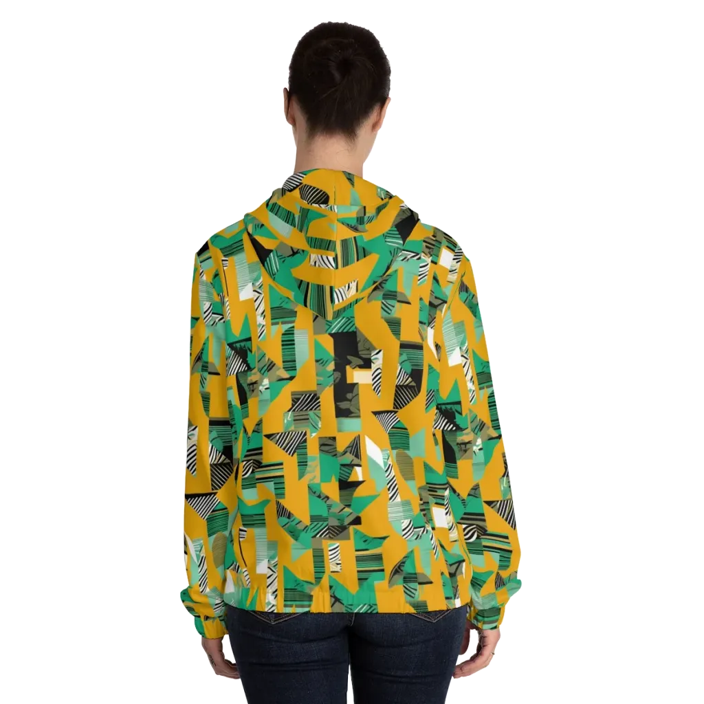 Citrus Collage on Women's Full-Zip Hoodie — Back On Person