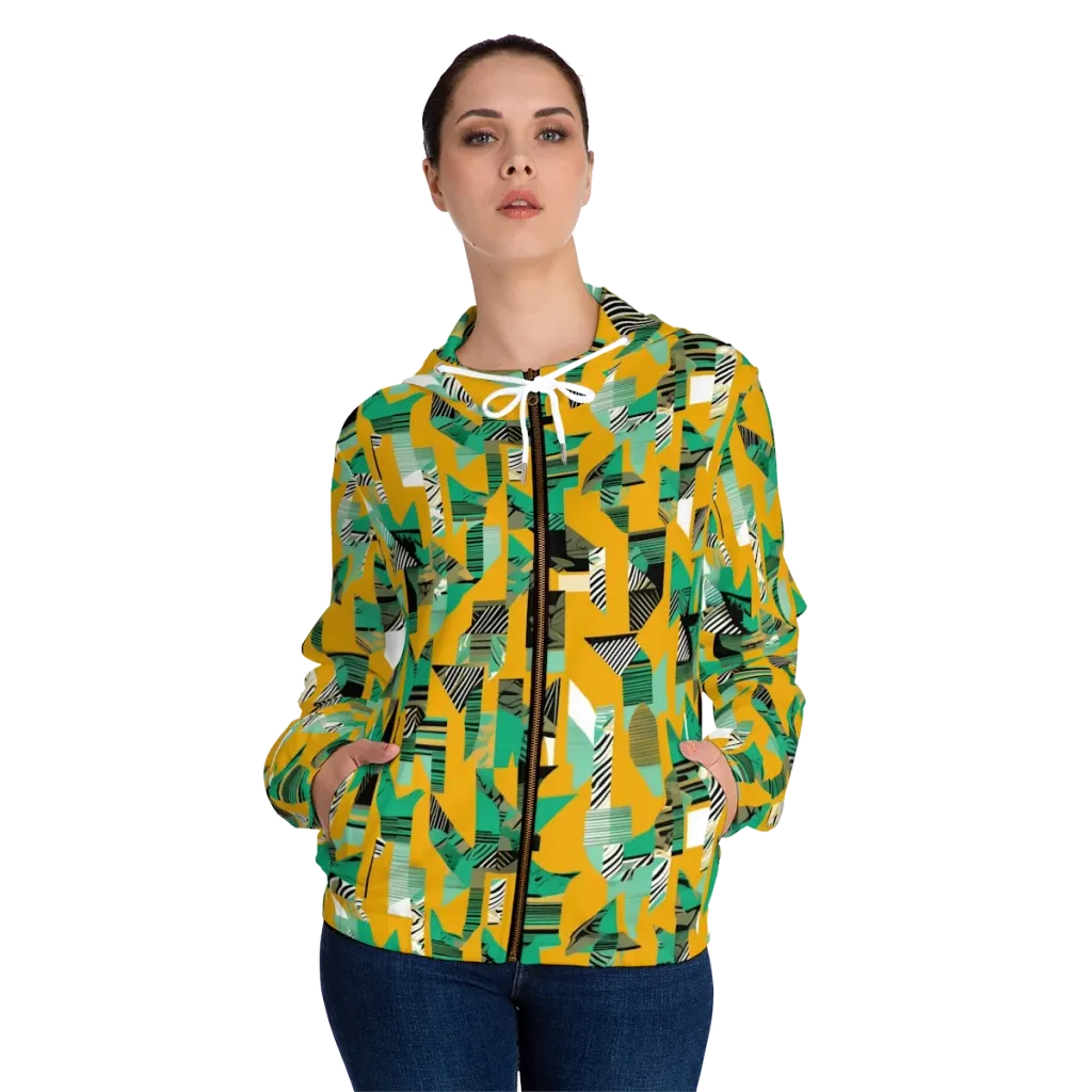 Citrus Collage on Women's Full-Zip Hoodie — Front On Person