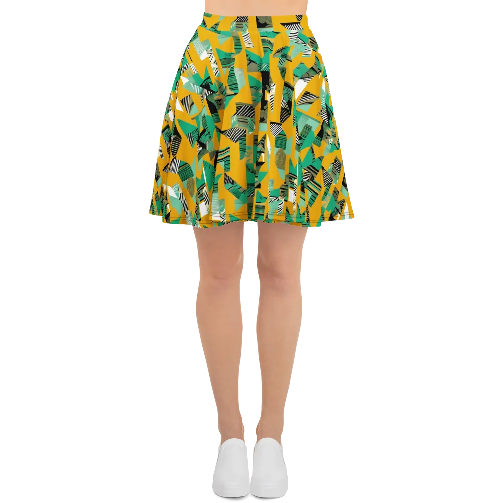 Citrus Collage on Skater Skirt — Front