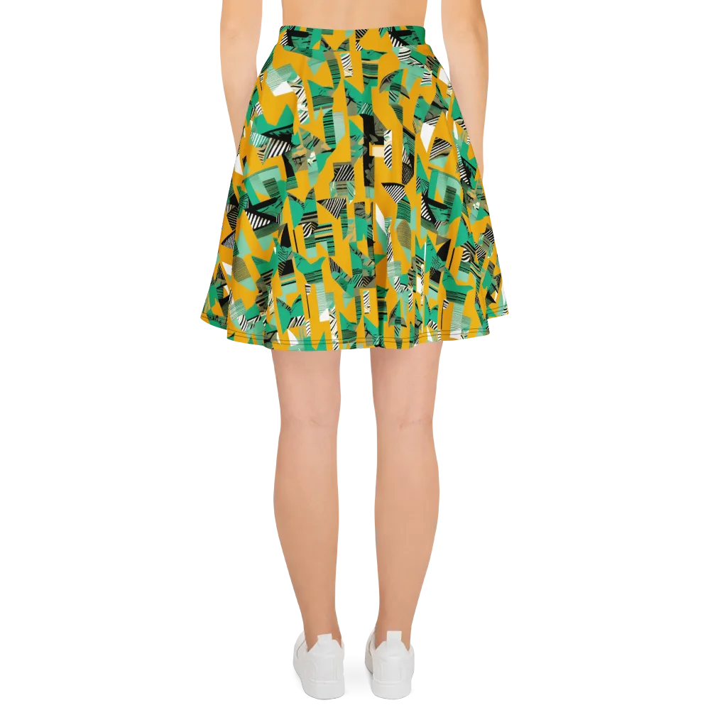 Citrus Collage on Skater Skirt — Back