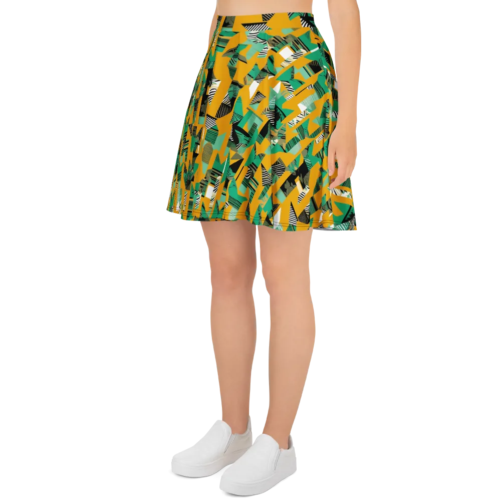 Citrus Collage on Skater Skirt — Left
