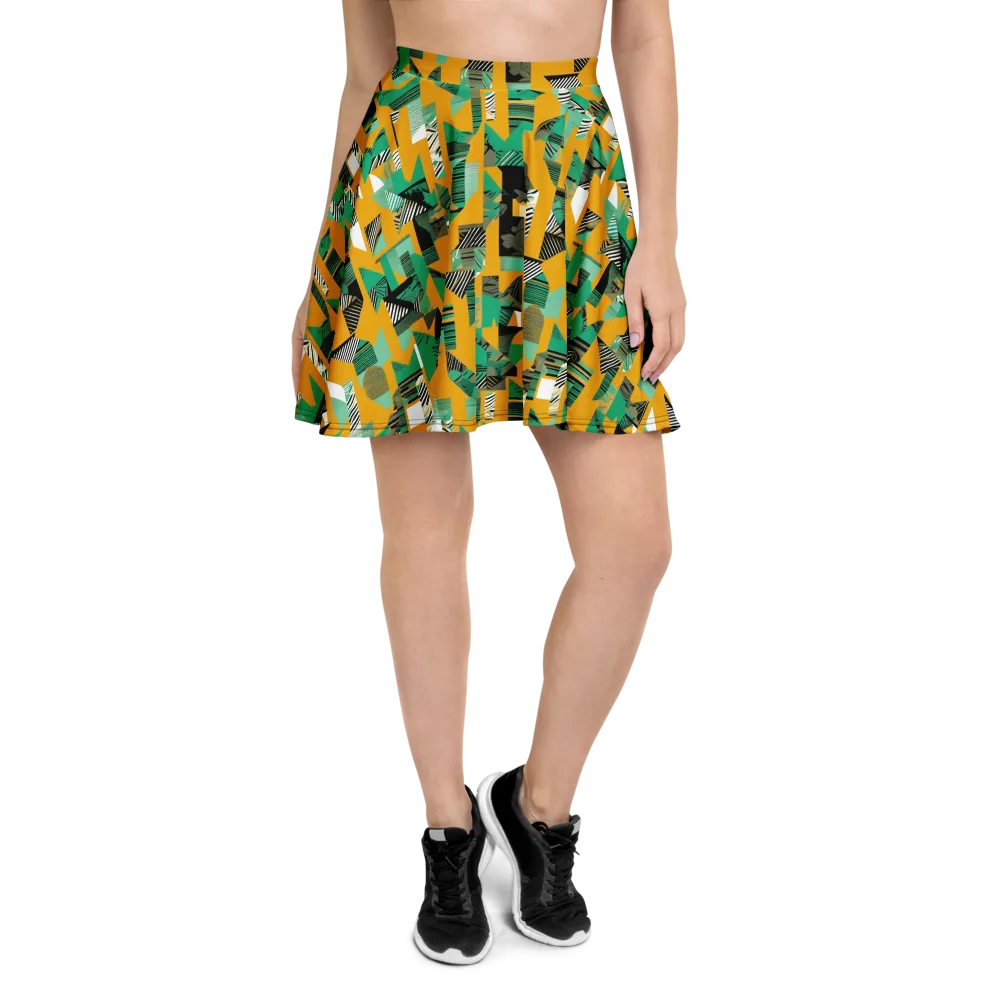 Citrus Collage on Skater Skirt — Front