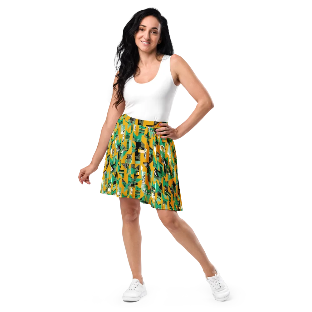 Citrus Collage on Skater Skirt — Front