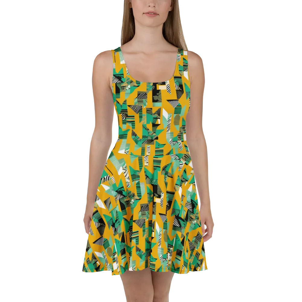 Citrus Collage on Skater Dress — Front