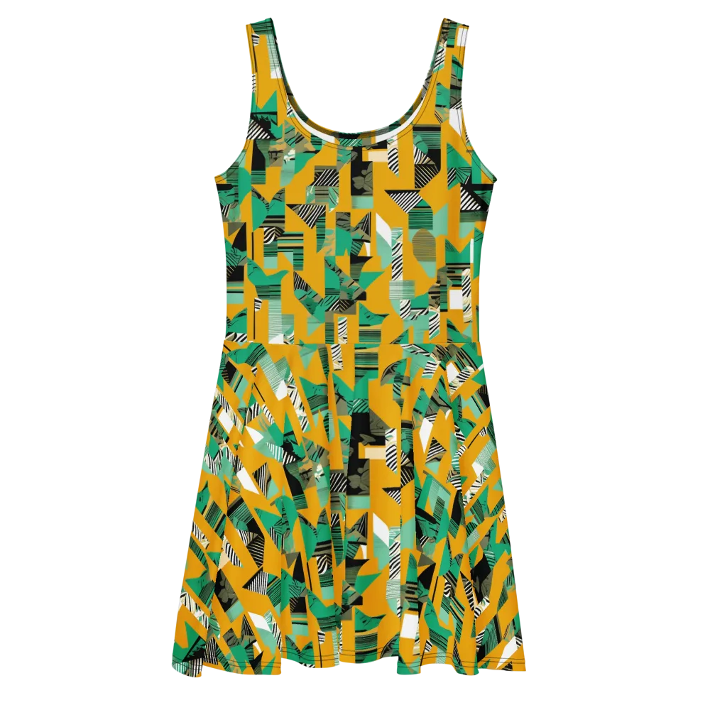 Citrus Collage on Skater Dress — Front