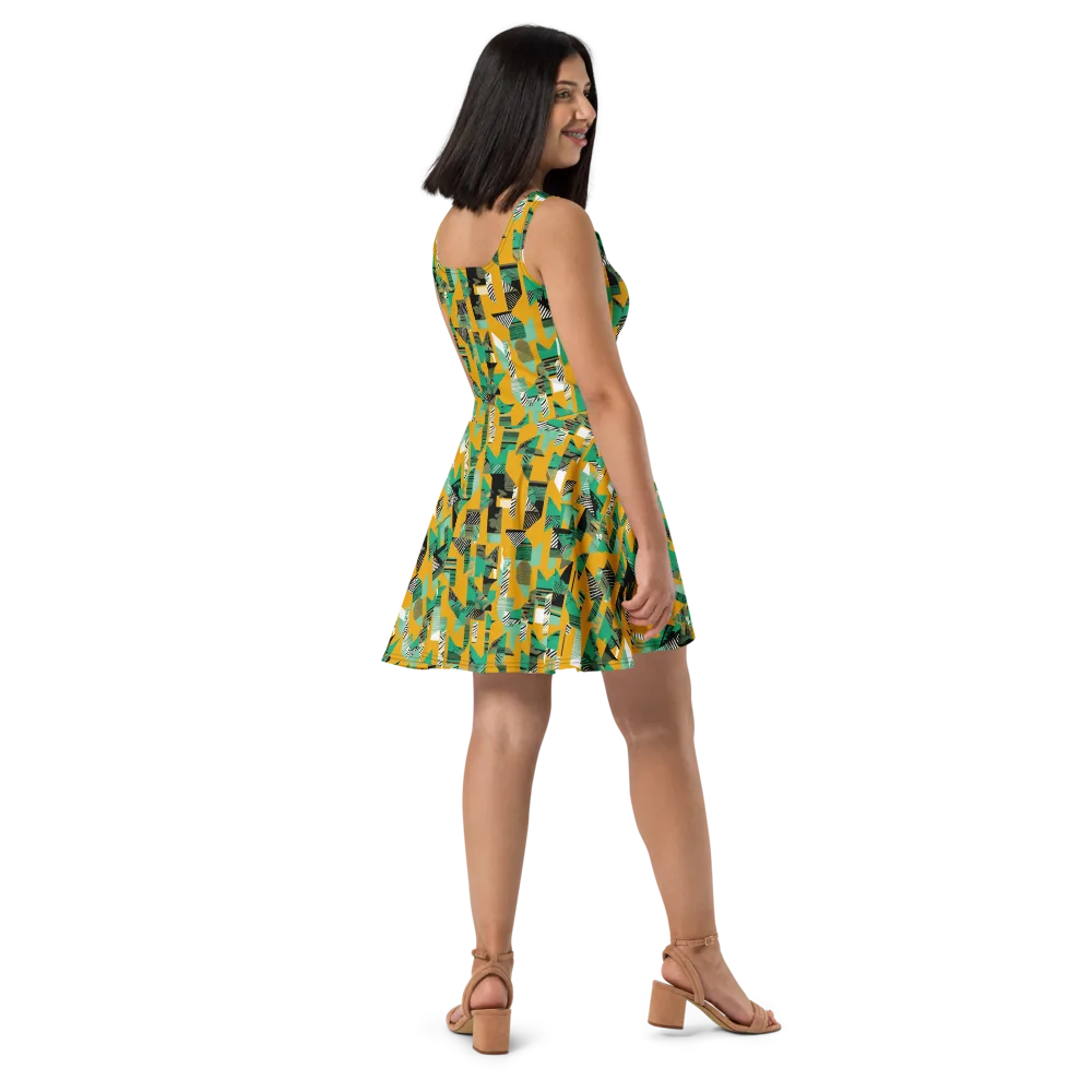 Citrus Collage on Skater Dress — Right