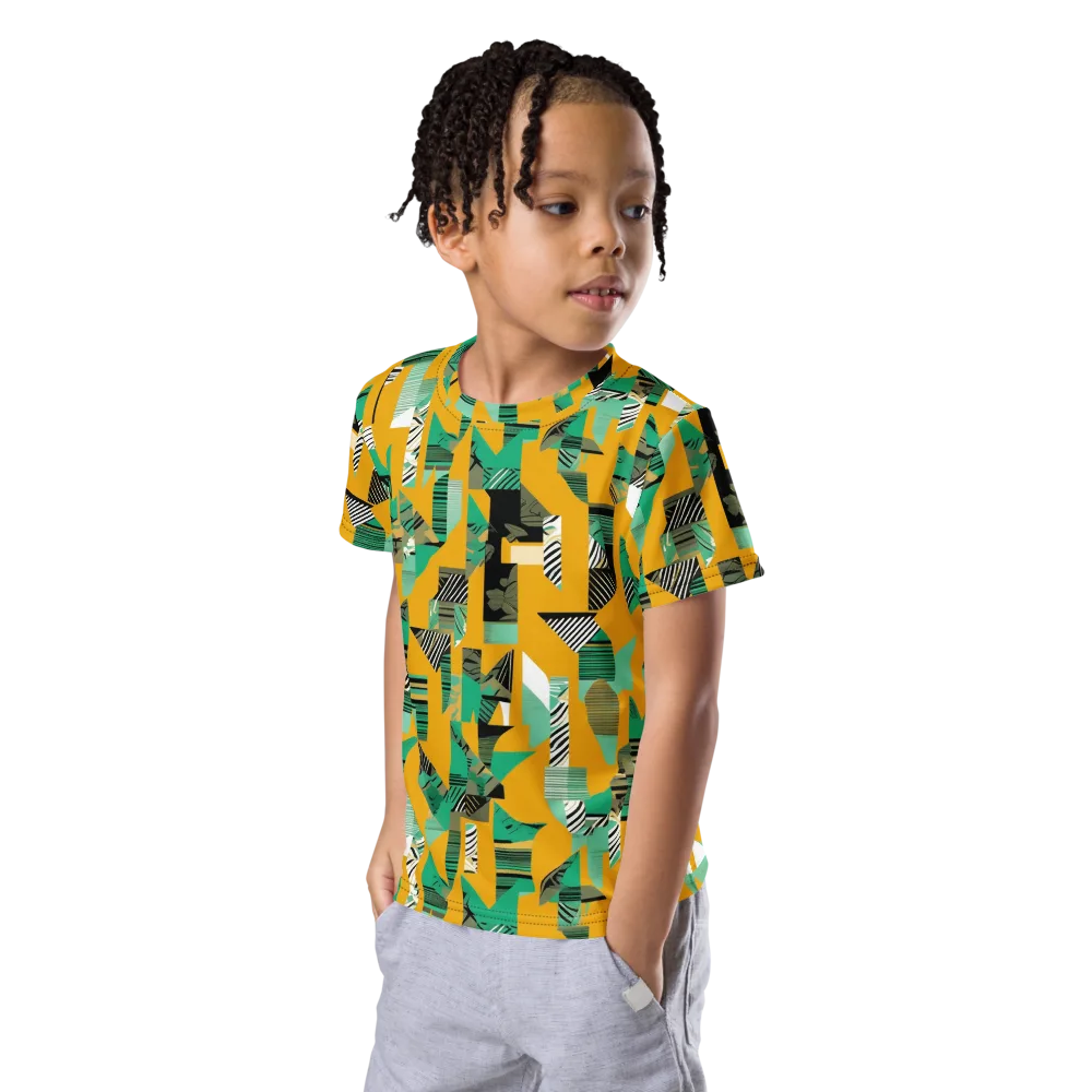 Citrus Collage on Kids Crew Neck T-Shirt — Left Front