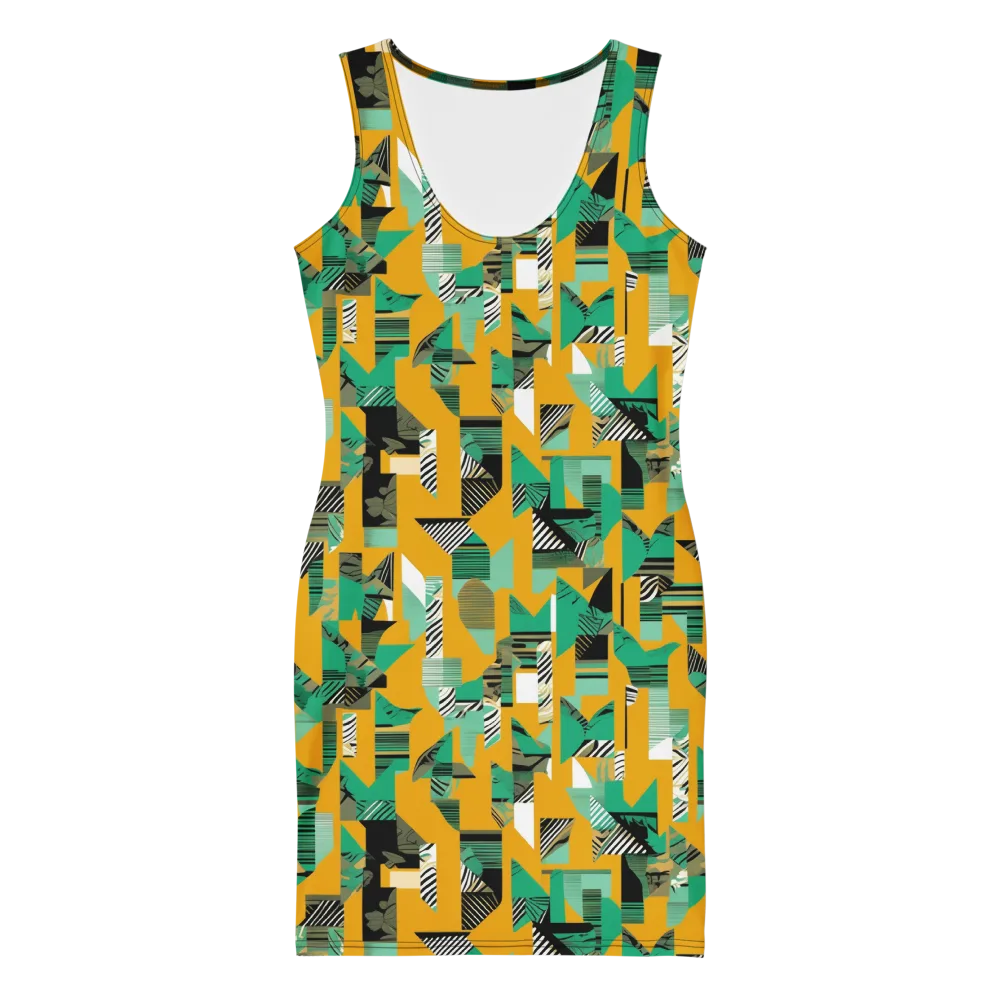Citrus Collage on Bodycon Dress — Front