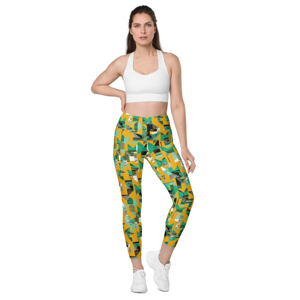 Citrus Collage on Leggings with Pockets — Front