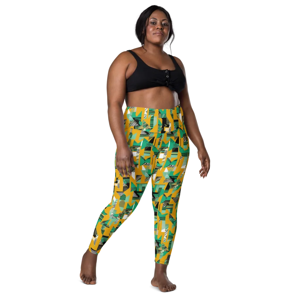 Citrus Collage on Leggings with Pockets — Front